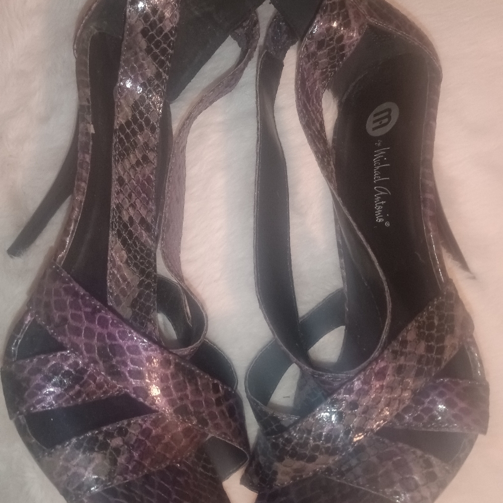 Fashion24 Purple Snakeskin 💜 Stiletto Heels